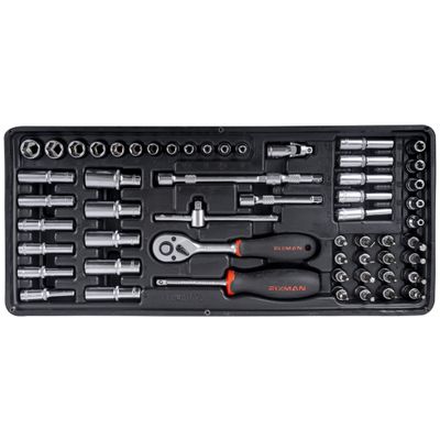FIXMAN Tray 56 Piece 1/4' Drive Sockets & Accessories